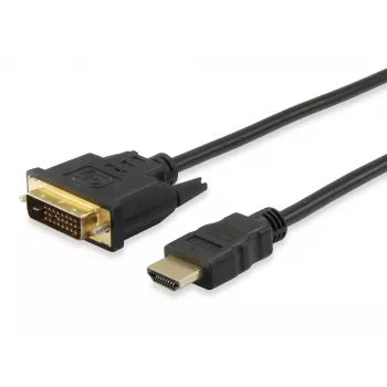 Equip HDMI - DVI-D Single Link -kaapeli, 2m, 2 m, HDMI, DVI-D, uros, uros, kulta