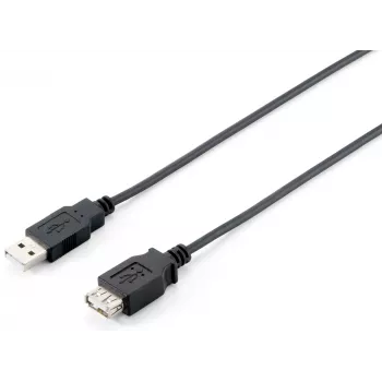 USB 2.0 Type-A jatkokaapeli, uros-naaras, Equip 128852, 5 m, musta