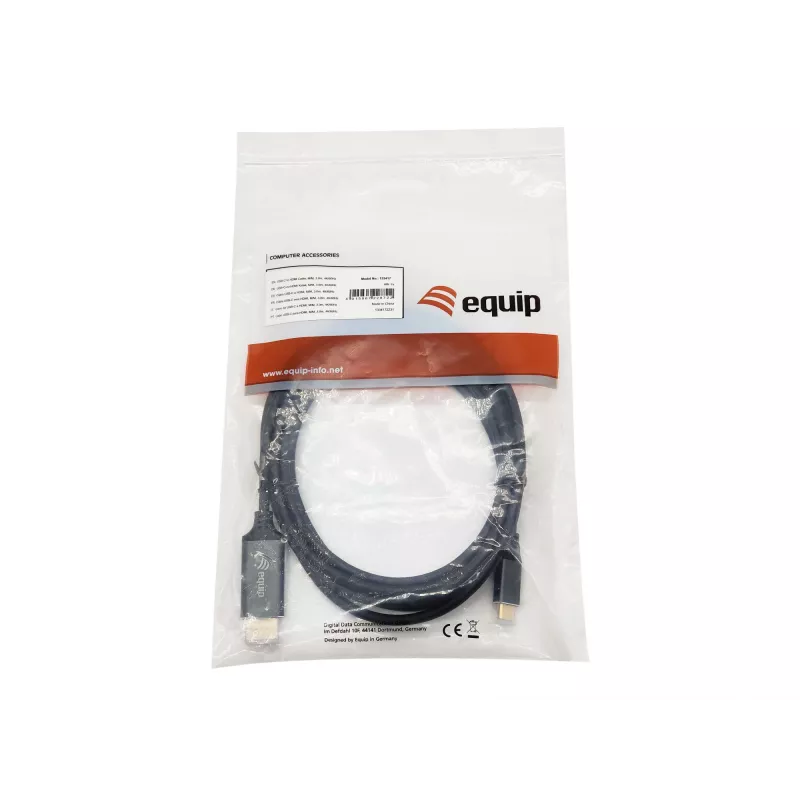 Equip USB-C–HDMI-kaapeli, M/M, 3,0 m, 4K/60Hz, 3 m, USB Type-C, HDMI Type A (standardi), uros, uros, suora