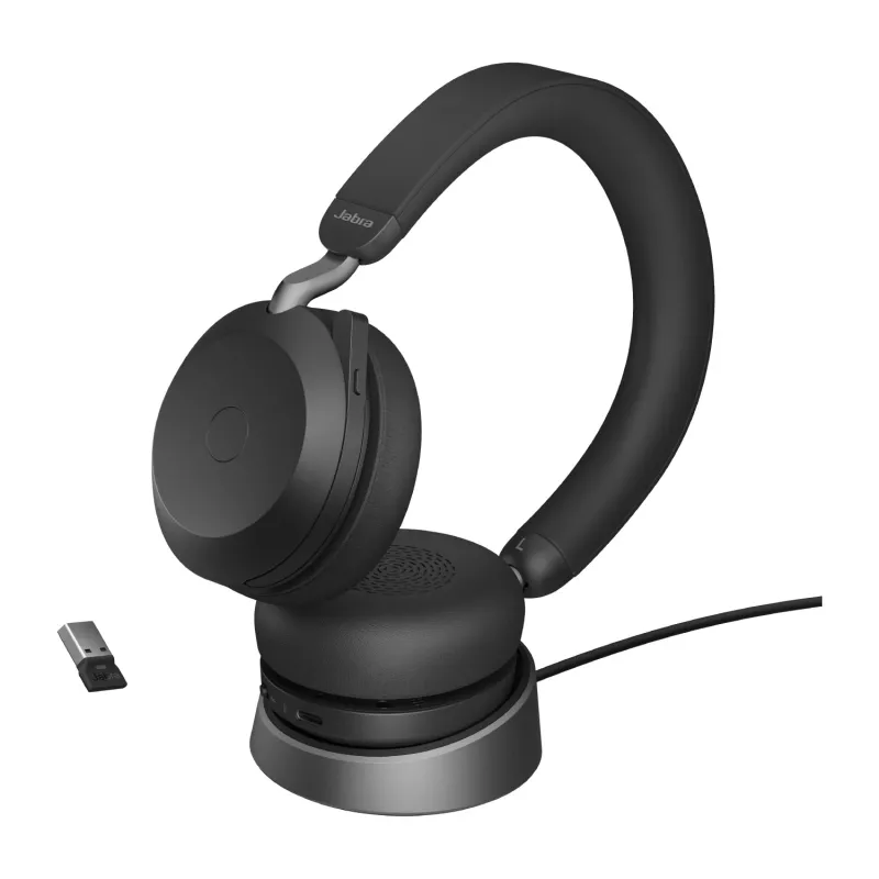 Headset Jabra Evolve2 75 USB-A UC pöytätelineellä musta