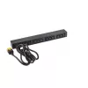 APC AP9565 Basic räkki-PDU-virranjakelulaite, 1U, yksivaiheinen, 16 A, 208/230 V, 3680 W, 12 C13-lähtöä, C20-tulo, 2,5 m johto, musta