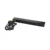 APC AP9565 Basic räkki-PDU-virranjakelulaite, 1U, yksivaiheinen, 16 A, 208/230 V, 3680 W, 12 C13-lähtöä, C20-tulo, 2,5 m johto, musta
