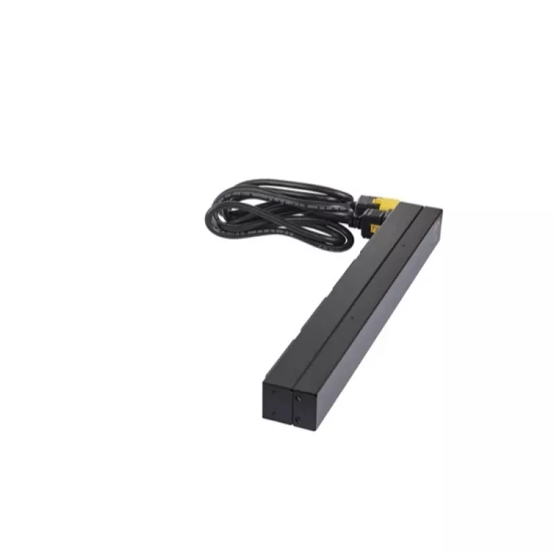 APC AP9565 Basic räkki-PDU-virranjakelulaite, 1U, yksivaiheinen, 16 A, 208/230 V, 3680 W, 12 C13-lähtöä, C20-tulo, 2,5 m johto, musta