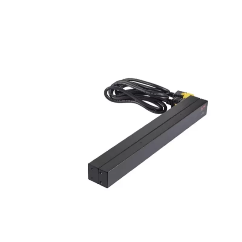 APC AP9565 Basic räkki-PDU-virranjakelulaite, 1U, yksivaiheinen, 16 A, 208/230 V, 3680 W, 12 C13-lähtöä, C20-tulo, 2,5 m johto, musta