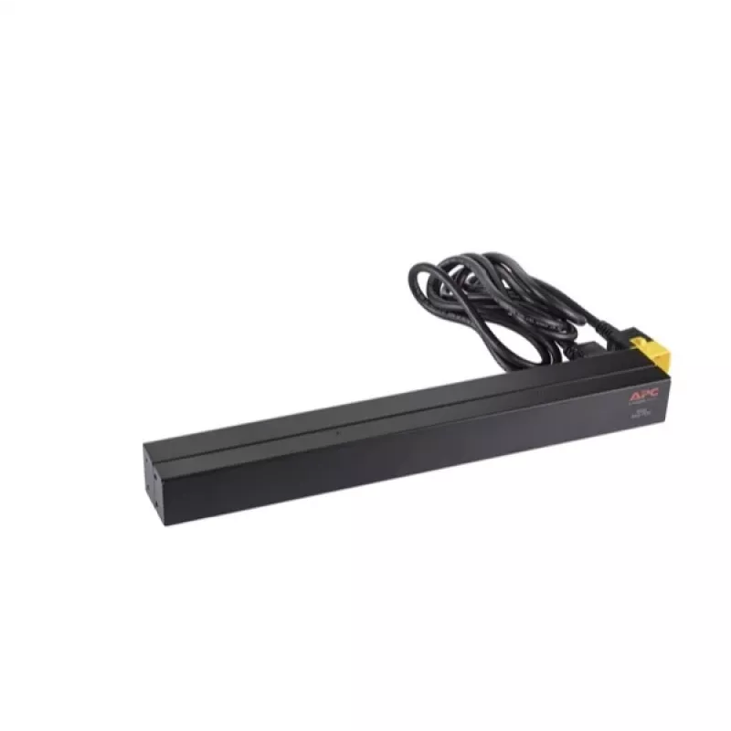 APC AP9565 Basic räkki-PDU-virranjakelulaite, 1U, yksivaiheinen, 16 A, 208/230 V, 3680 W, 12 C13-lähtöä, C20-tulo, 2,5 m johto, musta