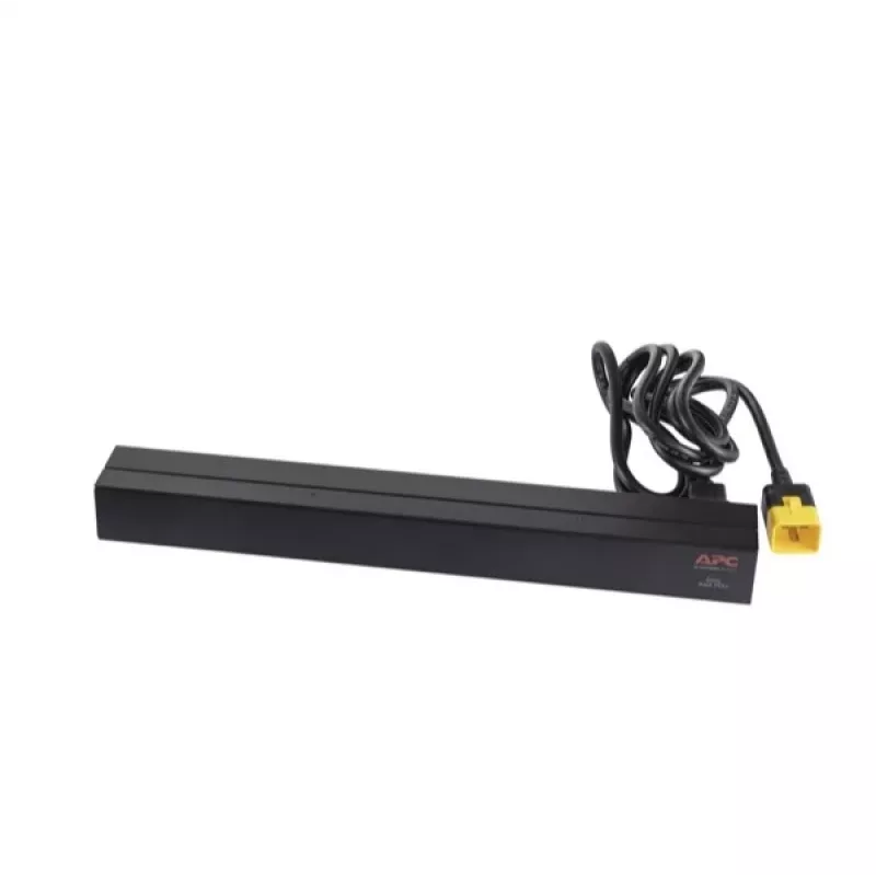 APC AP9565 Basic räkki-PDU-virranjakelulaite, 1U, yksivaiheinen, 16 A, 208/230 V, 3680 W, 12 C13-lähtöä, C20-tulo, 2,5 m johto, musta