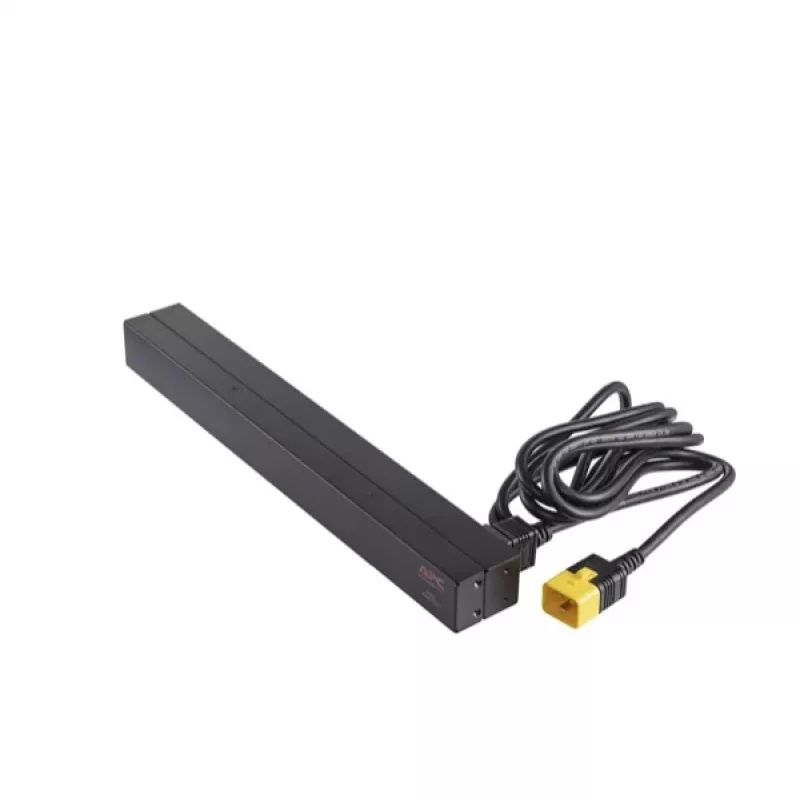 APC AP9565 Basic räkki-PDU-virranjakelulaite, 1U, yksivaiheinen, 16 A, 208/230 V, 3680 W, 12 C13-lähtöä, C20-tulo, 2,5 m johto, musta
