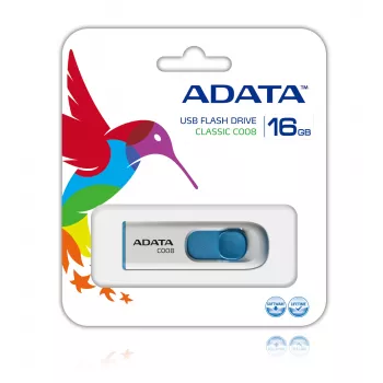ADATA C008 USB-muistitikku 16 GB USB Type-A 2.0 sininen, valkoinen