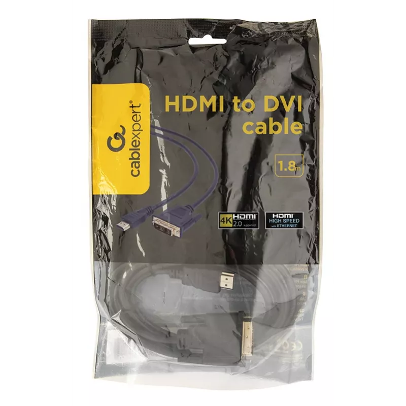 GEMBIRD HDMI–DVI uros-uros-kaapeli kullatuilla liittimillä 2,0 m bulkkipaketti