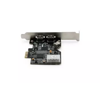 DIGITUS IEEE 1394b-liitäntäkortti, PCIe 3 porttia, 2x9-napainen ulkoinen + 1x9-napainen sisäinen