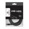 USB-kaapeli, Gembird 4,5 m USB 2.0 A/B uros, musta, uros/uros
