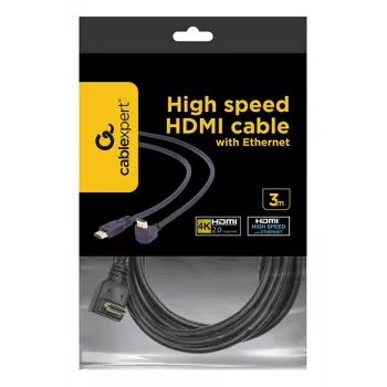 GEMBIRD suurnopeus-HDMI-kaapeli Ethernetillä, 90 astetta ylöspäin kulma uros, 3 m