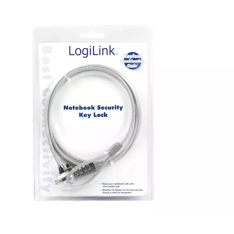 Kannettavan tietoturvalukko LogiLink NBS002 yhdistelmäkaapelilukko 1,5 m
