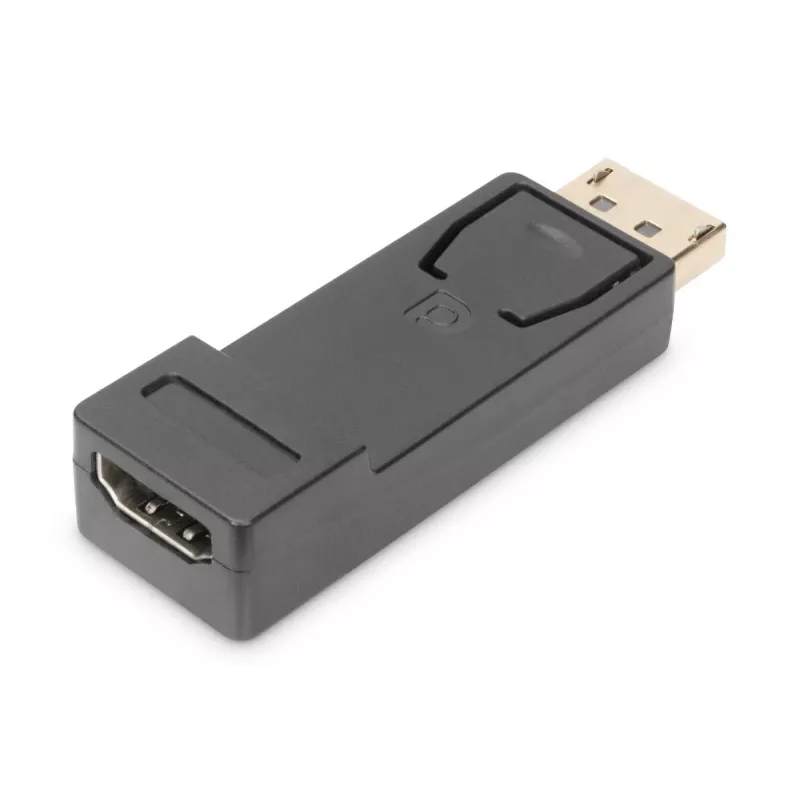 DIGITUS ASSMANN DisplayPort-adapteri, DP - HDMI tyyppi A M/B, lukituksella, CE musta
