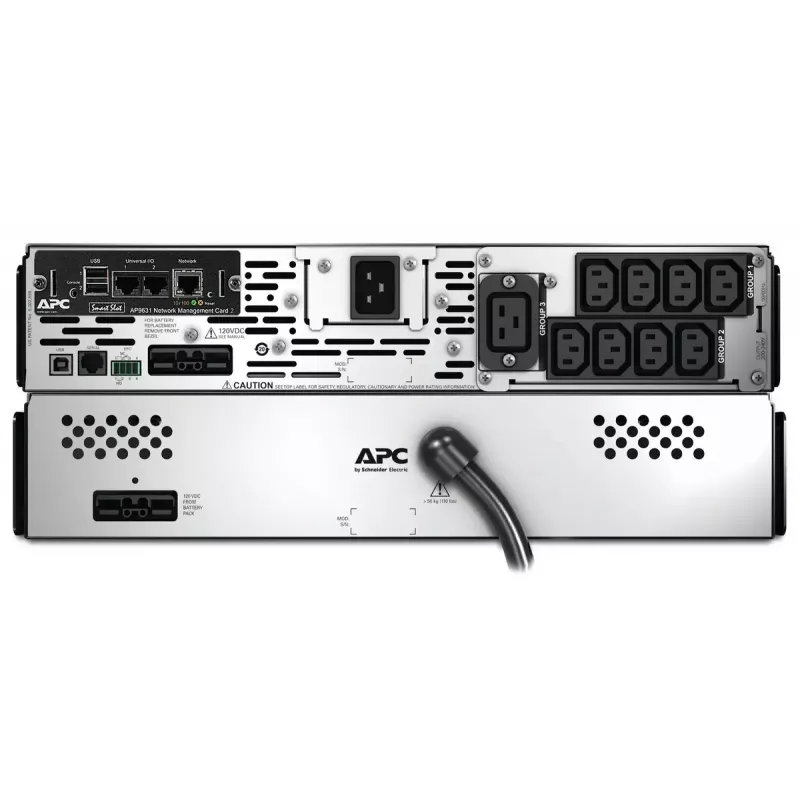 APC Smart-UPS X SMX3000RMHV2UNC - 3000VA, 8x C13, 1x C19 lähtö, USB, laajennettava käyttöaika, NMC
