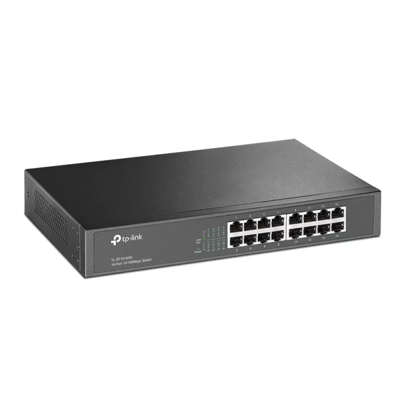 TP-Link TL-SF1016DS verkkokytkin hallitsematon Fast Ethernet (10/100) 1U musta