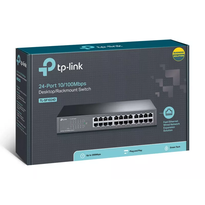 TP-Link TL-SF1024D verkkokytkin hallitsematon Fast Ethernet (10/100) harmaa