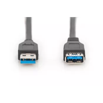 DIGITUS USB 3.0 -jatkokaapeli tyyppi A pistoke/liitäntä 1,8 m (ak-300203-018-s)