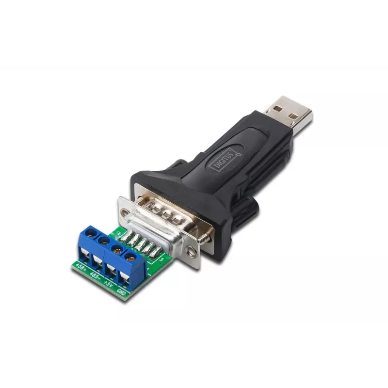 DIGITUS USB 2.0 -sarjaportti muunnin RS485 sis. USB-A-kaapeli 80 cm USB-A M / USB-A F