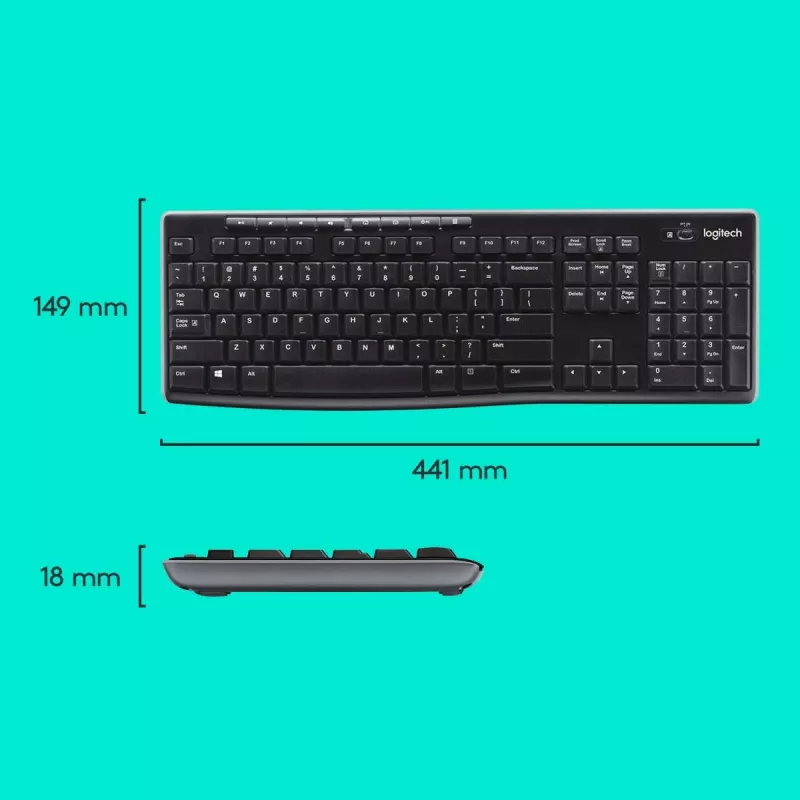 LOGITECH langaton työpöytäsarja Mk270 - QWERTY US Int - EER