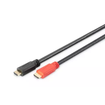 DIGITUS ASSMANN HDMI High Speed -kaapeli, Type-A, vahvistimella, M/M, 15 m Ethernetillä, Ultra HD 24p, CE, kulta musta