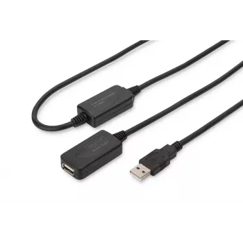DIGITUS USB 2.0 -toistinkaapeli USB A uros / A naaras 20 m (DA-73102)
