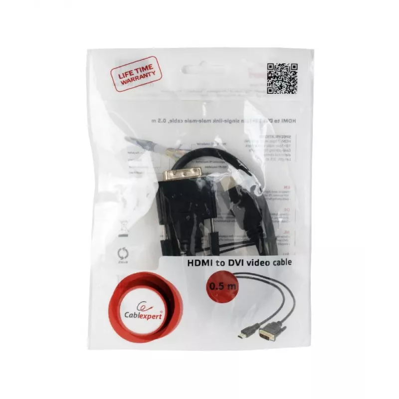 GEMBIRD HDMI-DVI-kaapeli (Single Link) 0,5 m