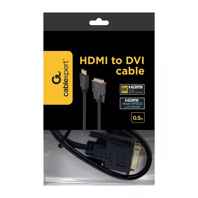 GEMBIRD HDMI-DVI-kaapeli (Single Link) 0,5 m