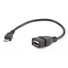 GEMBIRD USB OTG AF - Micro BM -kaapeli 15 cm - musta