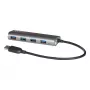 USB-keskitin i-tec Metal Superspeed USB 3.0 4-porttinen keskitin 5000 Mbit/s harmaa