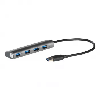 USB-keskitin i-tec Metal Superspeed USB 3.0 4-porttinen keskitin 5000 Mbit/s harmaa
