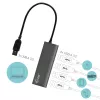 USB-keskitin i-tec Metal Superspeed USB 3.0 4-porttinen keskitin 5000 Mbit/s harmaa