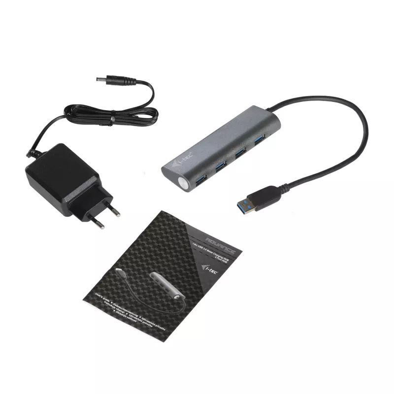USB-keskitin i-tec Metal Superspeed USB 3.0 4-porttinen keskitin 5000 Mbit/s harmaa