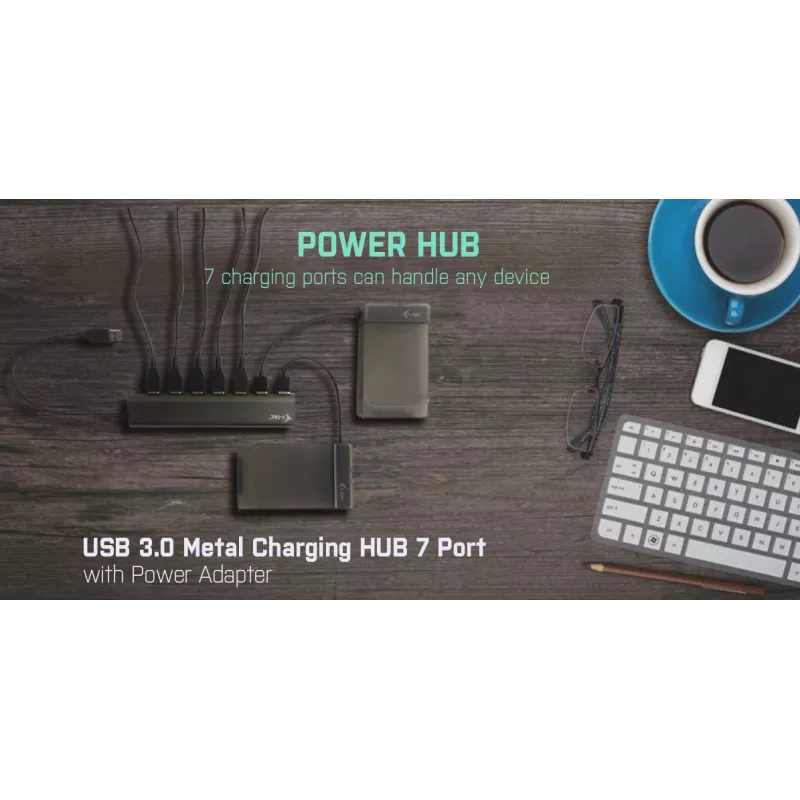 i-tec Metal Superspeed USB 3.0 7-porttinen keskitin