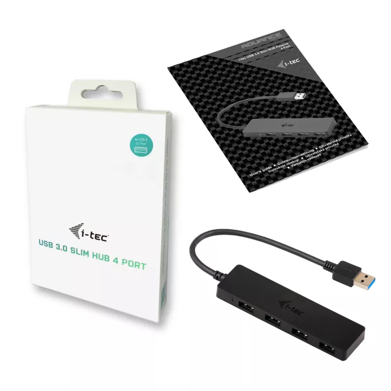 USB-keskitin i-tec Advance USB 3.0 ohut passiivinen HUB 4 porttia