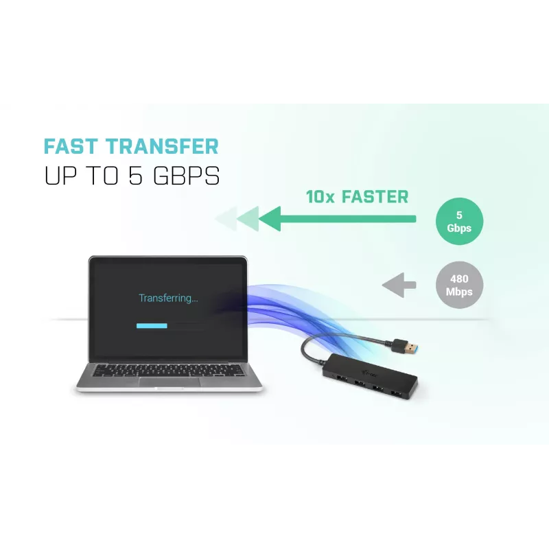 USB-keskitin i-tec Advance USB 3.0 ohut passiivinen HUB 4 porttia