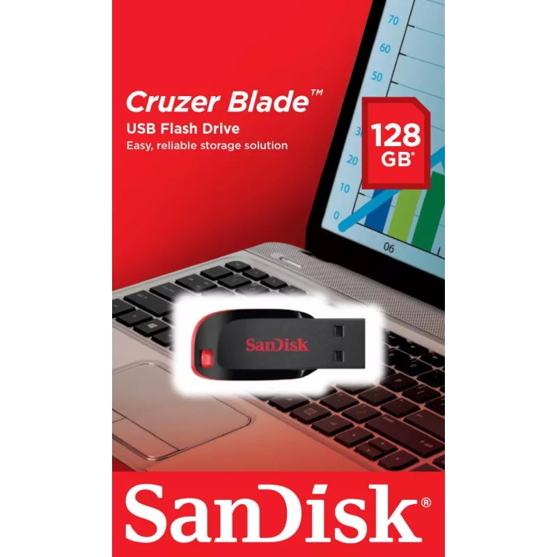 WESTERN DIGITAL SanDisk Cruzer Blade - 128 GB USB-muistitikku - USB 2.0