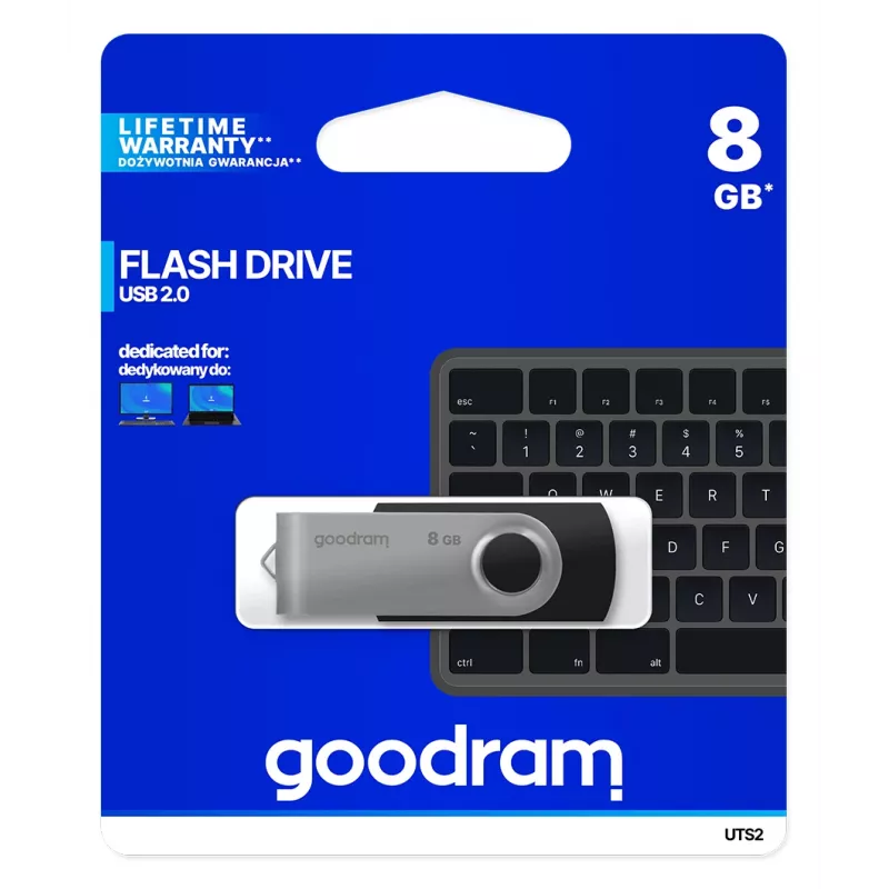Goodram UTS2 USB-muistitikku 8 GB USB Type-A 2.0 musta