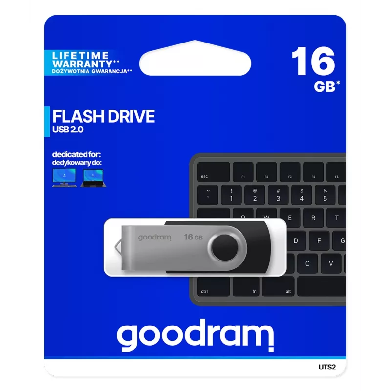 Goodram UTS2 USB-muistitikku 16 GB USB Type-A 2.0 musta
