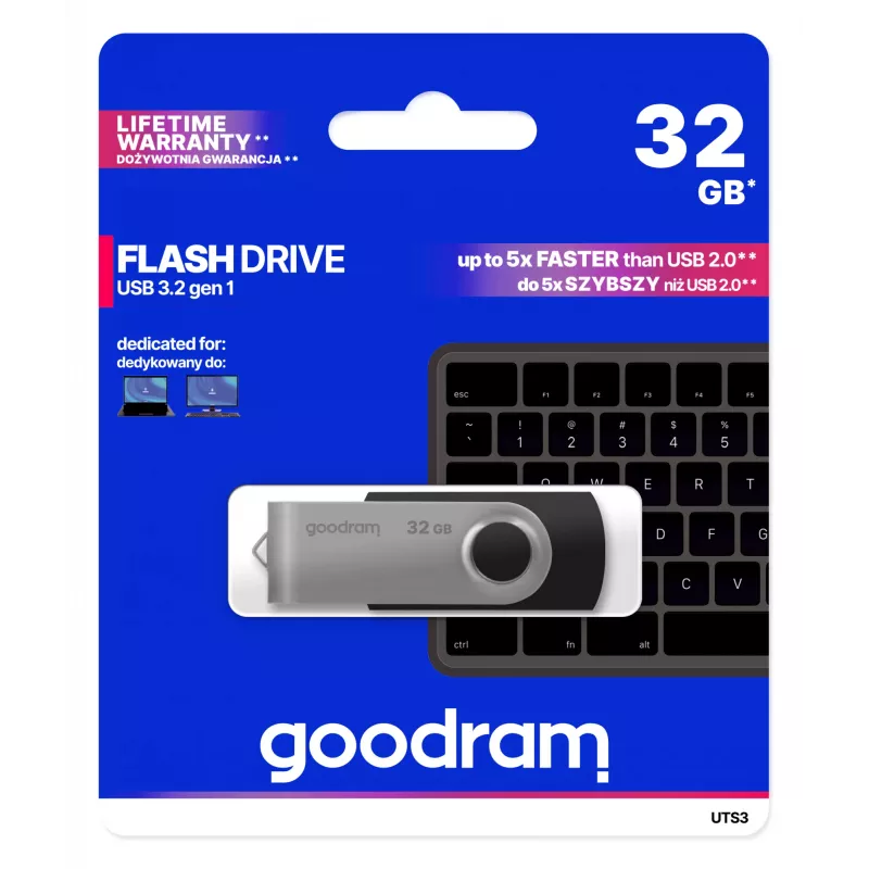 Goodram UTS3 USB-muistitikku 32 GB USB Type-A 3.2 Gen 1 (3.1 Gen 1) musta