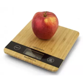 Elektroninen keittiövaaka ESPERANZA EKS005 — 5 kg kapasiteetti, 1 g tarkkuus, bambutaso