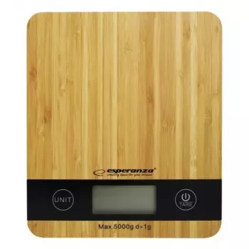 Elektroninen keittiövaaka ESPERANZA EKS005 — 5 kg kapasiteetti, 1 g tarkkuus, bambutaso
