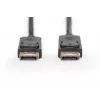 DIGITUS DisplayPort-liitäntäkaapeli, DP uros/uros, 3 m lukituksella, Ultra HD 4K, musta