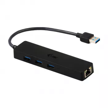 i-tec Advance USB 3.0 ohut HUB 3 porttia Gigabit Ethernet -adapteri musta