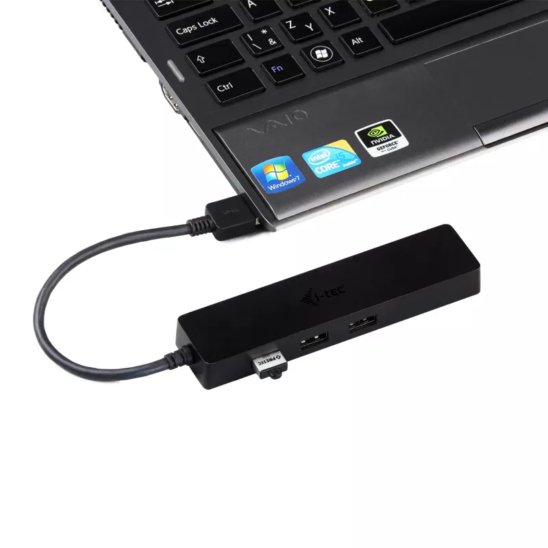 i-tec Advance USB 3.0 ohut HUB 3 porttia Gigabit Ethernet -adapteri musta
