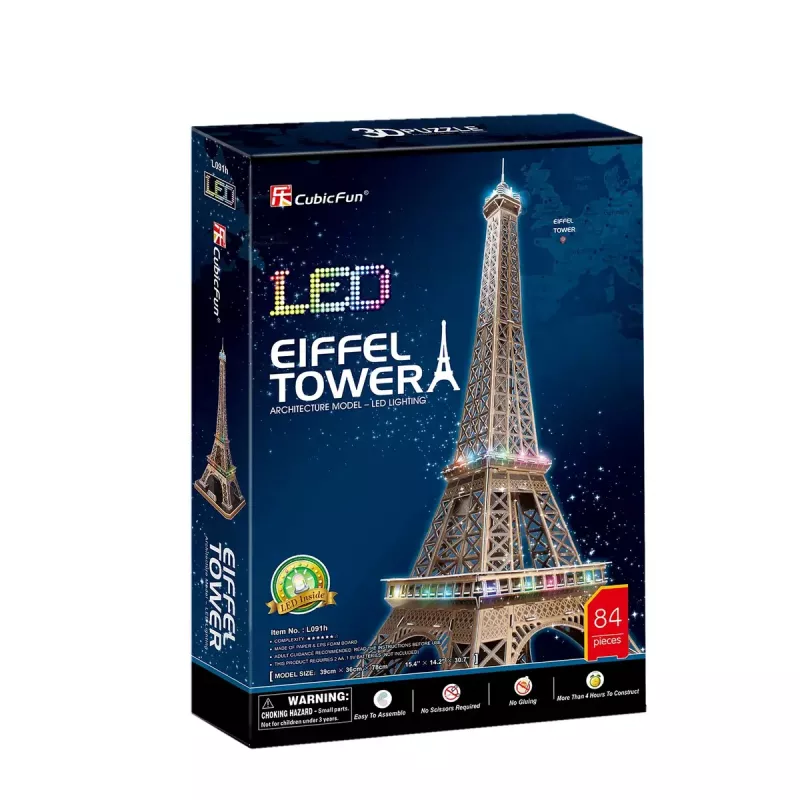 3D-palapeli CubicFun Eiffel-torni LED