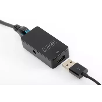 DIGITUS USB-jatko USB 2.0 Cat5/5e/6-kaapelilla (UTP STP tai SFT) jopa 50 m