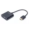 DIGITUS HDMI-VGA-sovitinadapteri Type-A - VGA (D-Sub) -liitäntä, 3,5 mm:n audiokanta, musta