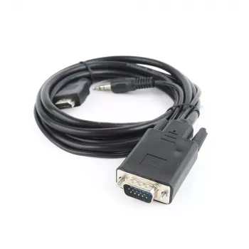 GEMBIRD HDMI - VGA ja audio -adapterikaapeli, yksiliitäntäinen, 1,8 m - musta