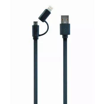 GEMBIRD USB - Apple Lightning ja Micro-USB latausyhdistelmäkaapeli 1 m - musta